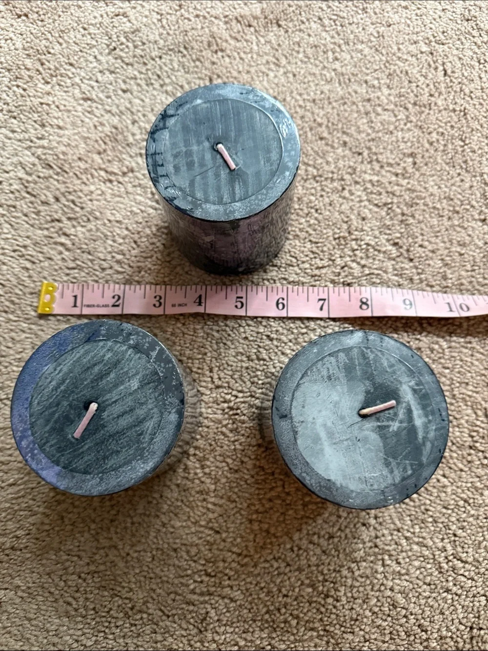 Black Unscented Pillar Candle Set of 3 - 3x3”